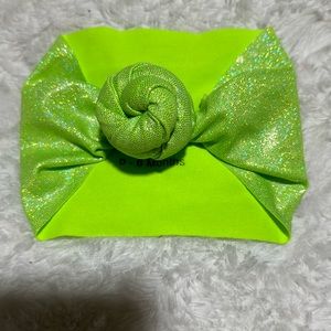 Neon green knot bow